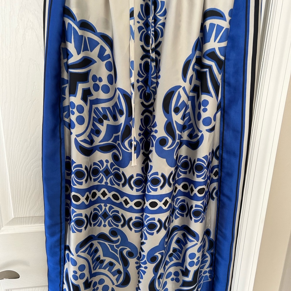 Blue and White Patterned Pants